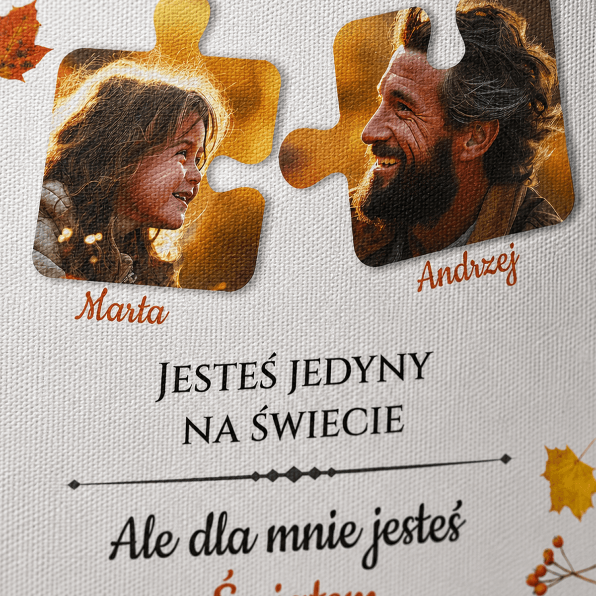 Kolaż ze zdjęć na płótnie wspólny kadr prezent dla taty - Adamell.pl