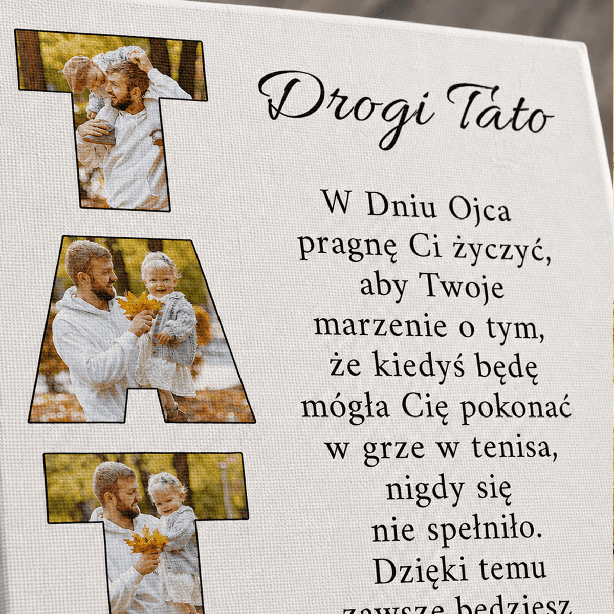 Kolaż ze zdjęć na płótnie z jednym kadrem prezent dla taty - Adamell.pl