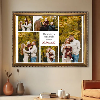Ukochanym dziadkom fotokolaż - druk na płótnie, spersonalizowany prezent dla dziadków