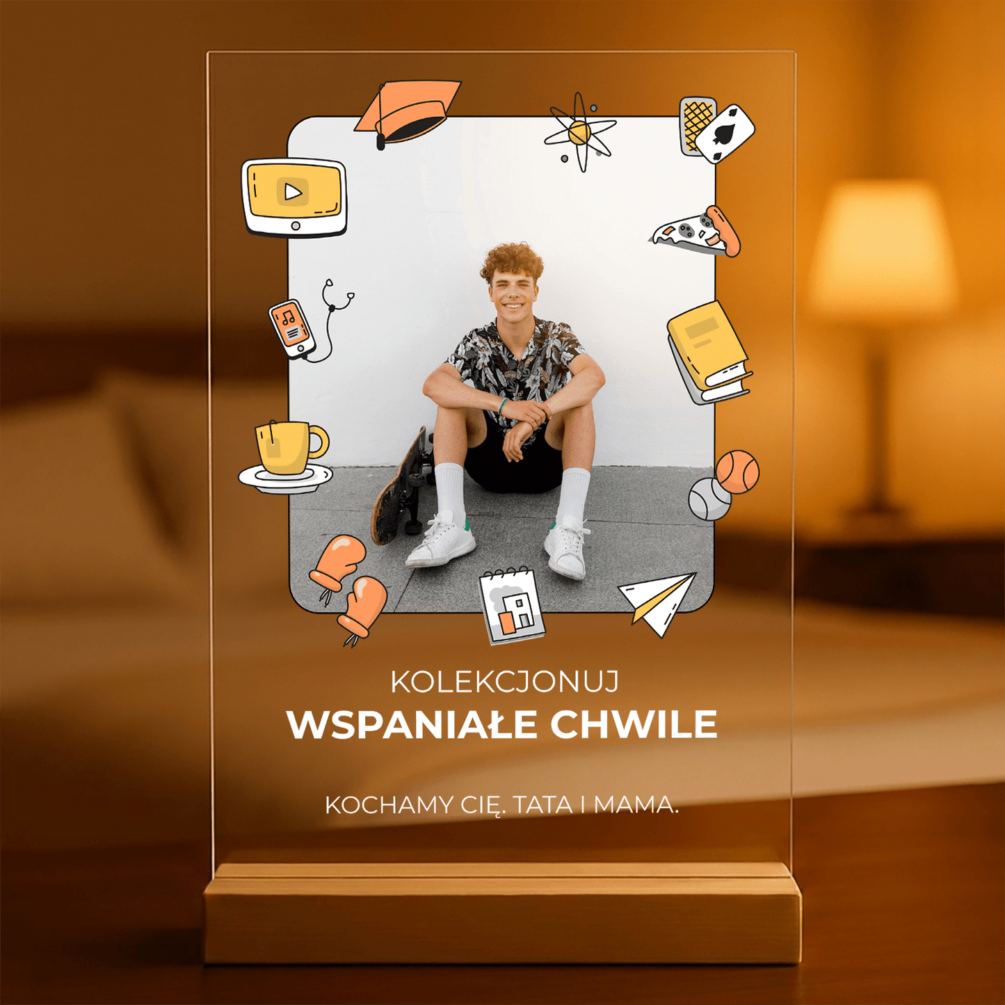 Kolekcjoner wspaniałych chwil - Druk na szkle, spersonalizowany prezent dla syna - Adamell.pl