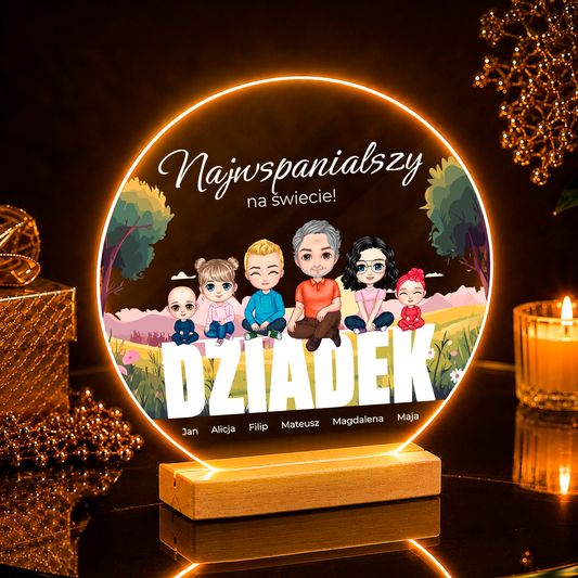 Dziadek najwspanialszy na świecie - Druk na szkle, spersonalizowany prezent dla dziadka