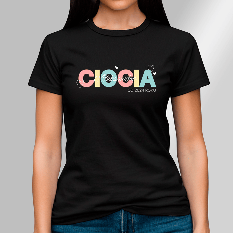 Koszulka damska z nadrukiem CIOCIA - spersonalizowany prezent dla cioci - Adamell.pl