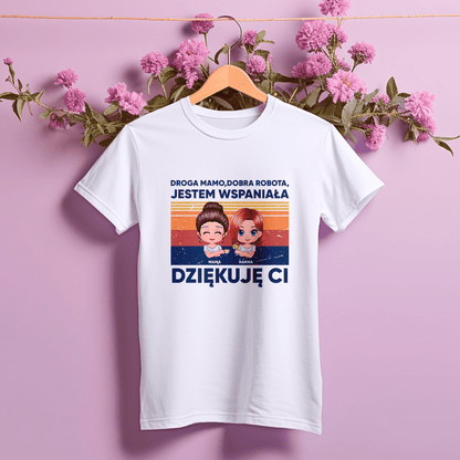Koszulka damska z nadrukiem DOBRA ROBOTA - spersonalizowany prezent dla mamy - Adamell.pl