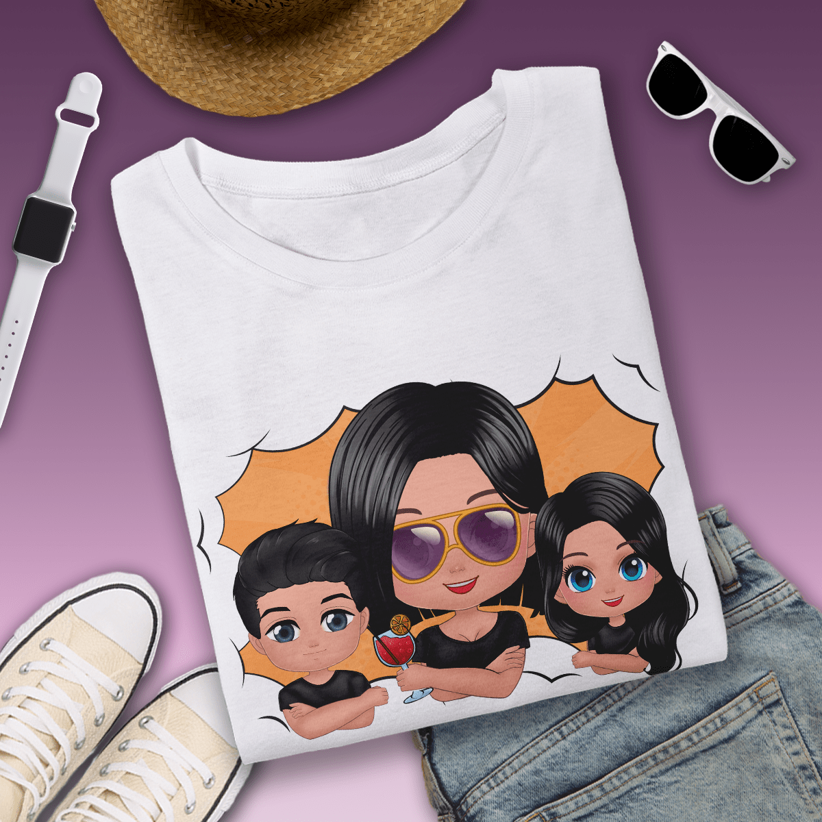 Koszulka damska z nadrukiem NAJFAJNIEJSZA MAMA - spersonalizowany prezent dla mamy - Adamell.pl