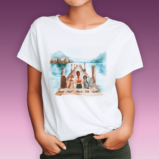 Koszulka damska z nadrukiem PIESKI - spersonalizowany prezent dla właściciela psa - Adamell.pl