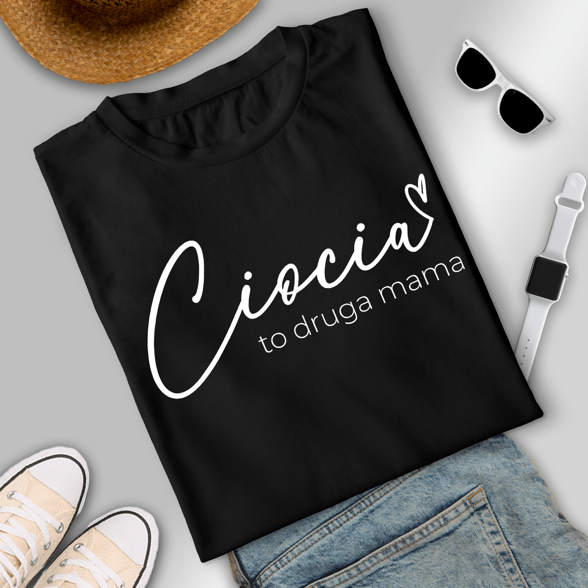 Koszulka damska z nadrukiem TO DRUGA MAMA - spersonalizowany prezent dla cioci - Adamell.pl