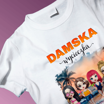 Koszulka damska z nadrukiem WYCIECZKA - spersonalizowany prezent dla przyjaciółki - Adamell.pl