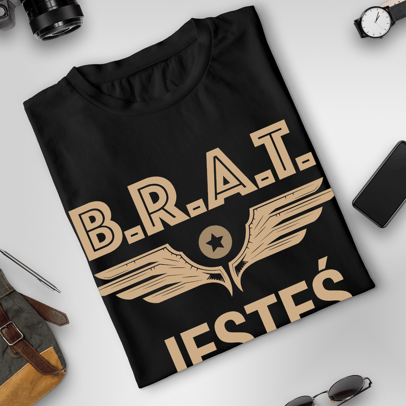 Koszulka męska z nadrukiem BRAT - prezent dla brata - Adamell.pl