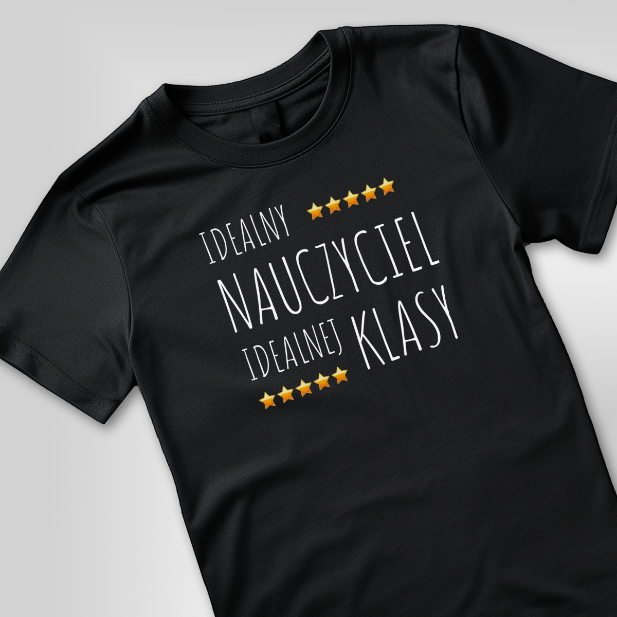 Koszulka męska z nadrukiem IDEALNY NAUCZYCIEL - spersonalizowany prezent dla nauczyciela - Adamell.pl