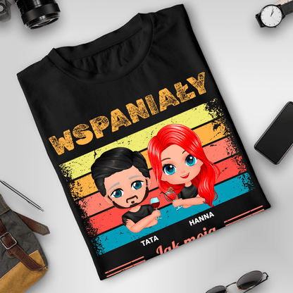 Koszulka męska z nadrukiem WSPANIAŁY - spersonalizowany prezent dla taty - Adamell.pl
