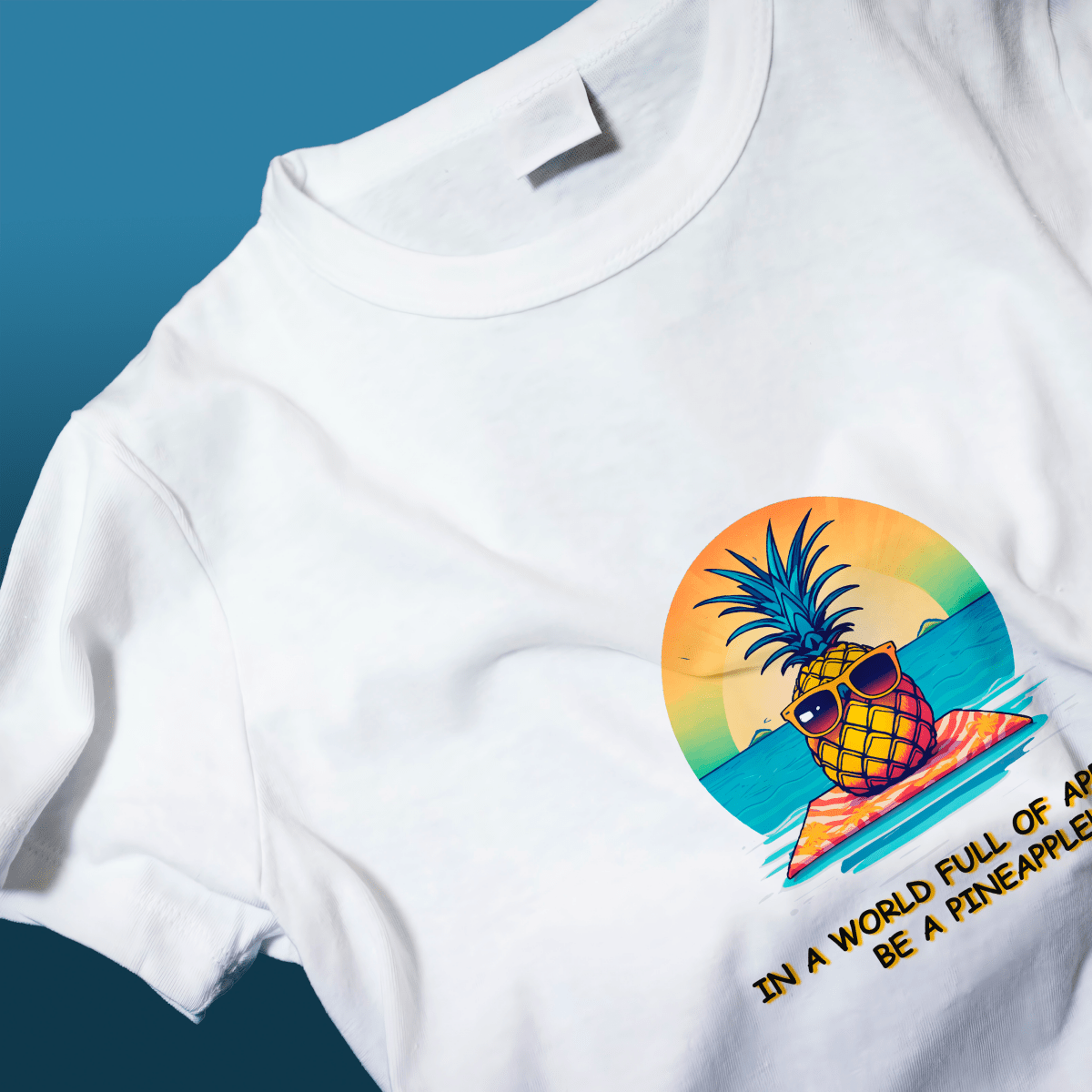 Koszulka unisex z nadrukiem ANANAS - prezent dla kobiety, mężczyzny - Adamell.pl