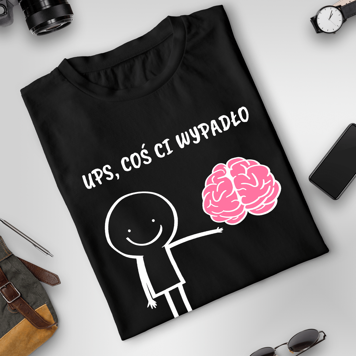 Koszulka unisex z nadrukiem COŚ CI WYPADŁO - prezent dla mężczyzny, kobiety - Adamell.pl