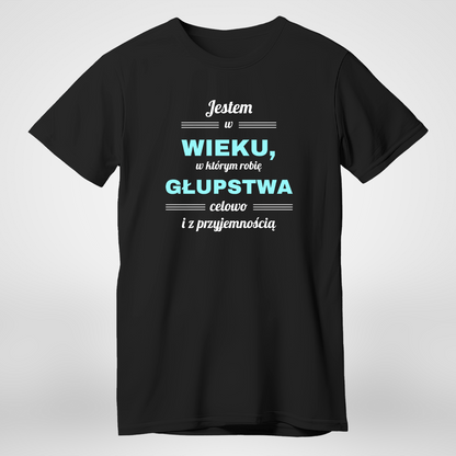 Koszulka unisex z nadrukiem GŁUPSTWA - prezent dla niej, niego - Adamell.pl