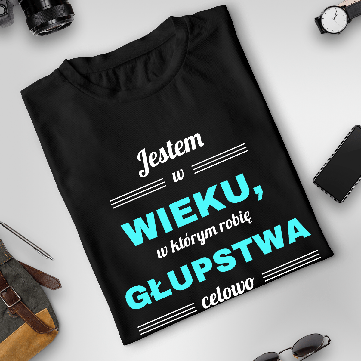 Koszulka unisex z nadrukiem GŁUPSTWA - prezent dla niej, niego - Adamell.pl