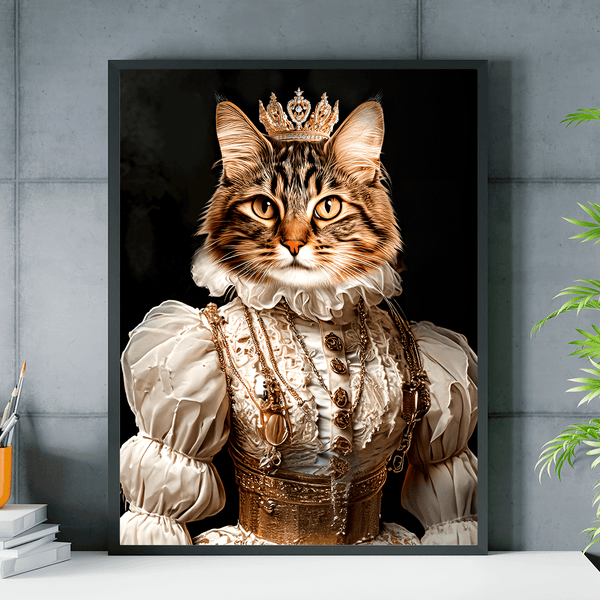 Kot królewski - plakat, spersonalizowany prezent dla właściciela kota - Adamell.pl
