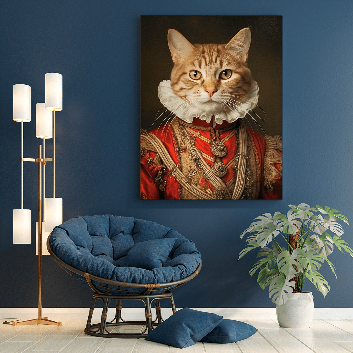 Kot szlachcic - druk na płótnie, spersonalizowany prezent dla miłośnika kotów - Adamell.pl