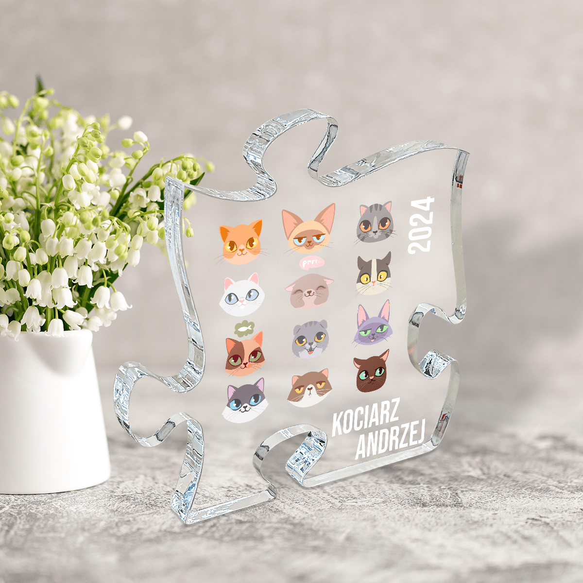 Kotki grafika - Druk na szkle - puzzel, spersonalizowany prezent - Adamell.pl