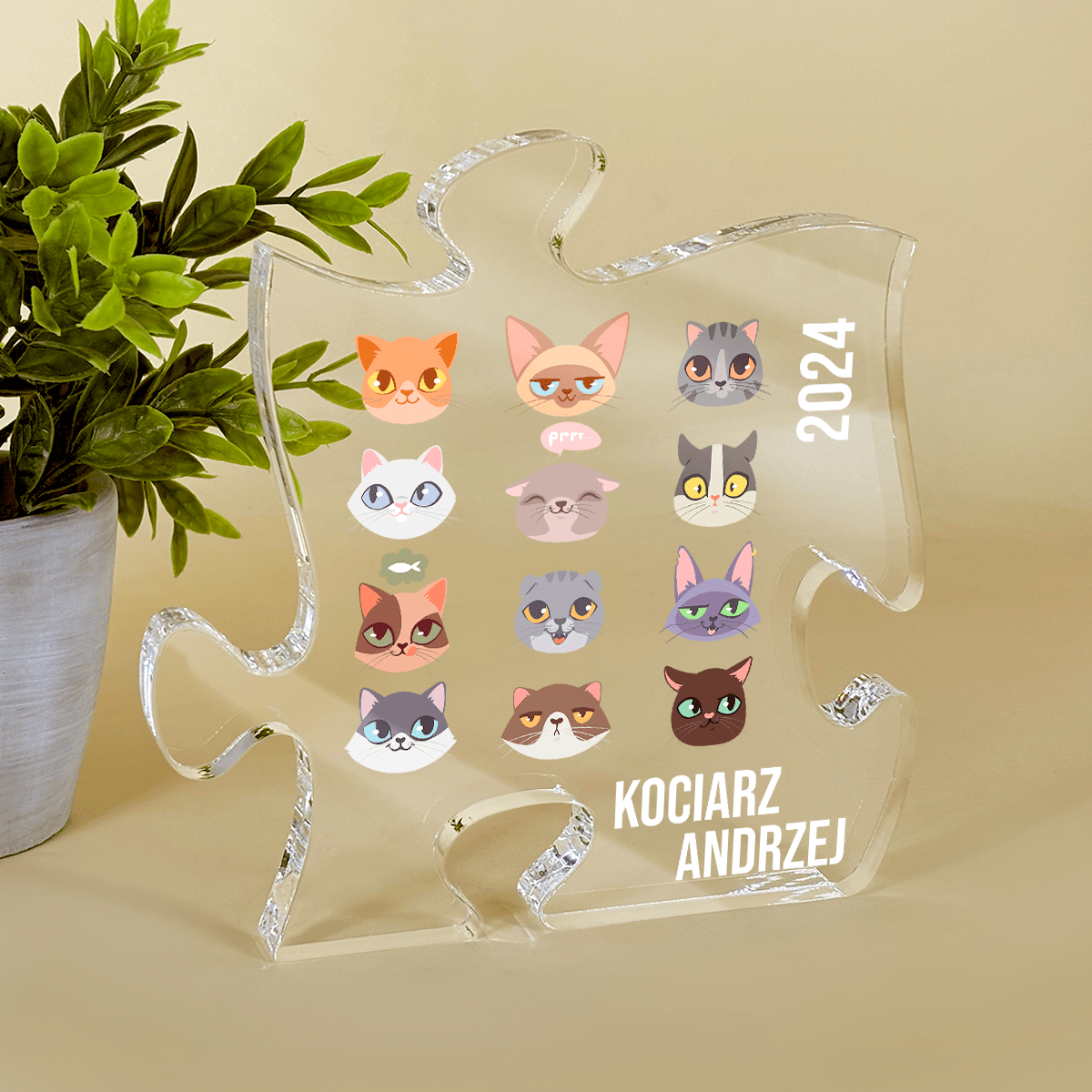 Kotki grafika - Druk na szkle - puzzel, spersonalizowany prezent - Adamell.pl