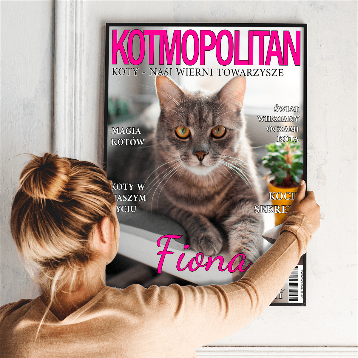 Kotmopolitan - plakat, spersonalizowany prezent dla właściciela kota - Adamell.pl
