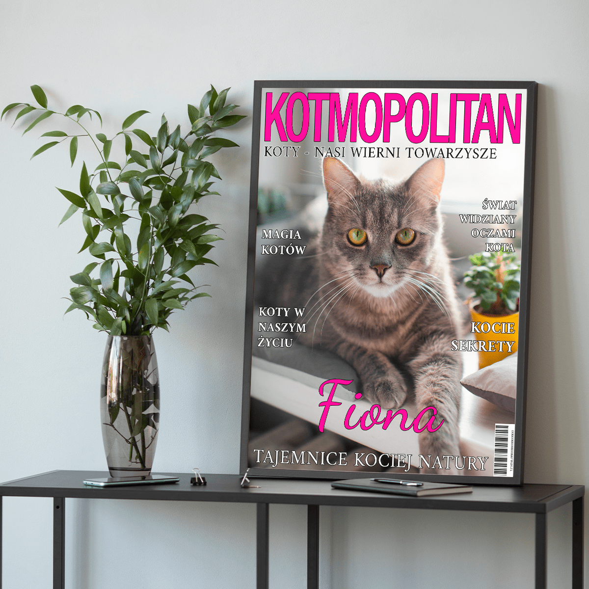 Kotmopolitan - plakat, spersonalizowany prezent dla właściciela kota - Adamell.pl