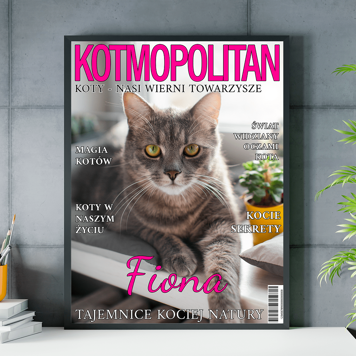 Kotmopolitan - plakat, spersonalizowany prezent dla właściciela kota - Adamell.pl