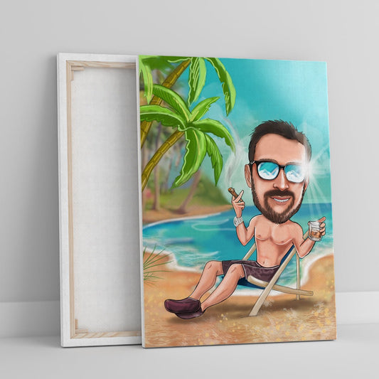 Kreskówka mężczyzna - druk na płótnie, spersonalizowany prezent dla niego - Adamell.pl