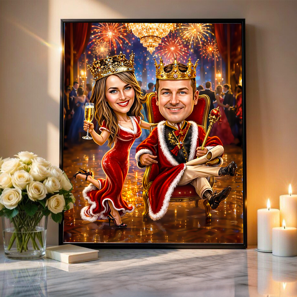 Król i królowa - plakat, spersonalizowany prezent dla pary - Adamell.pl