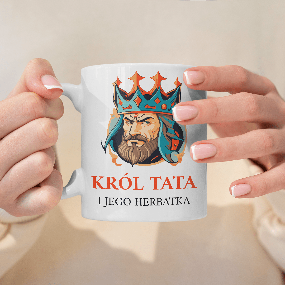 Król tata - 1x Kubek z nadrukiem, spersonalizowany prezent dla taty - Adamell.pl