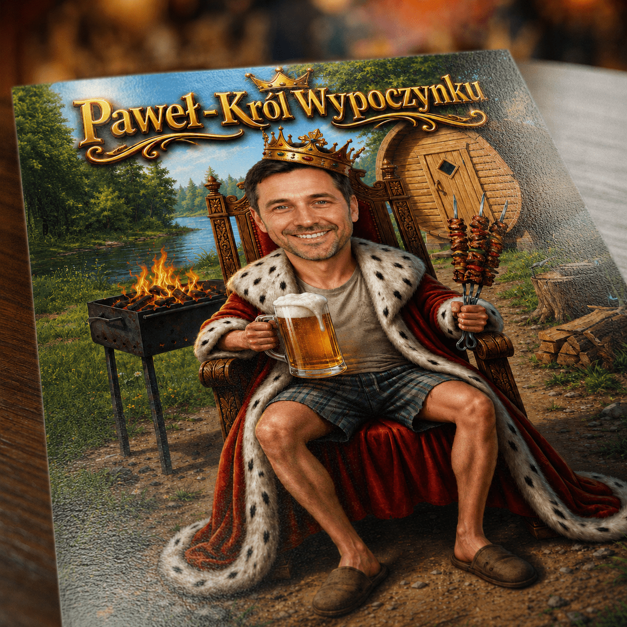 Król Wypoczynku – Personalizowany plakat dla niego - Adamell.pl