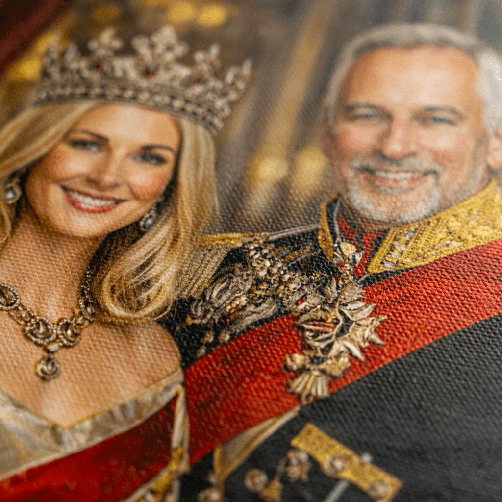Królewska para - druk na płótnie, spersonalizowany prezent dla pary - Adamell.pl