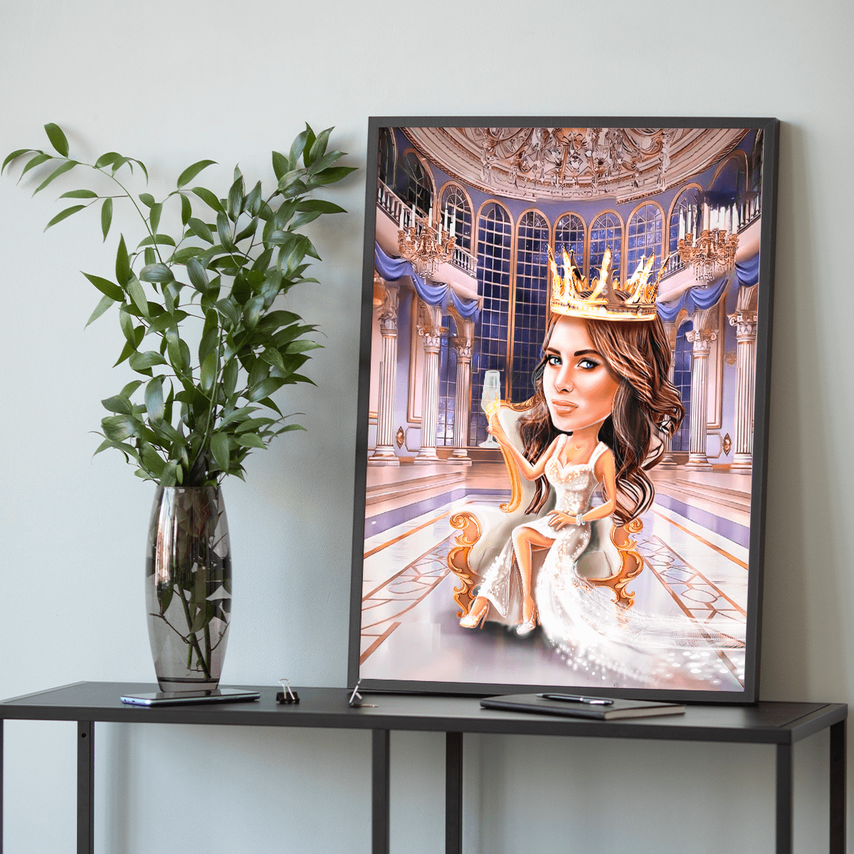 Królowa balu ilustracja - plakat, spersonalizowany prezent dla kobiety - Adamell.pl