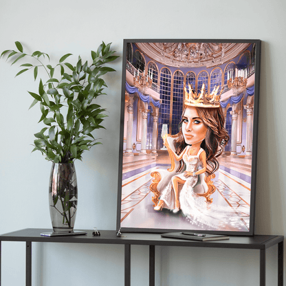 Królowa balu ilustracja - plakat, spersonalizowany prezent dla kobiety - Adamell.pl