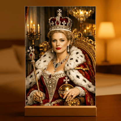Królowa portret - Druk na szkle, spersonalizowany prezent - Adamell.pl