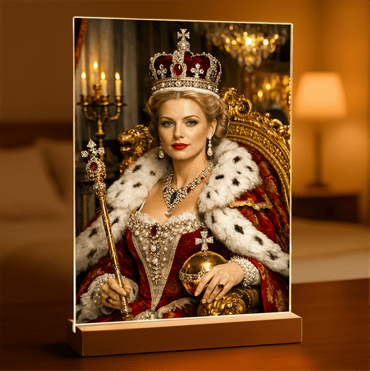 Królowa portret - Druk na szkle, spersonalizowany prezent - Adamell.pl