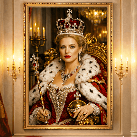 Królowa w odcieniach czerwieni - druk na płótnie, spersonalizowany prezent dla kobiety - Adamell.pl