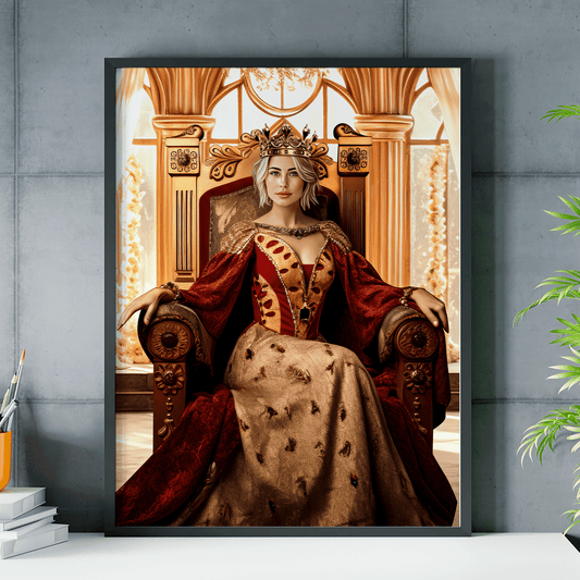 Królowa w sali tronowej - plakat, spersonalizowany prezent dla cioci - Adamell.pl