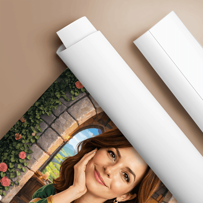 Księżniczka w oknie - plakat, spersonalizowany prezent dla niej - Adamell.pl