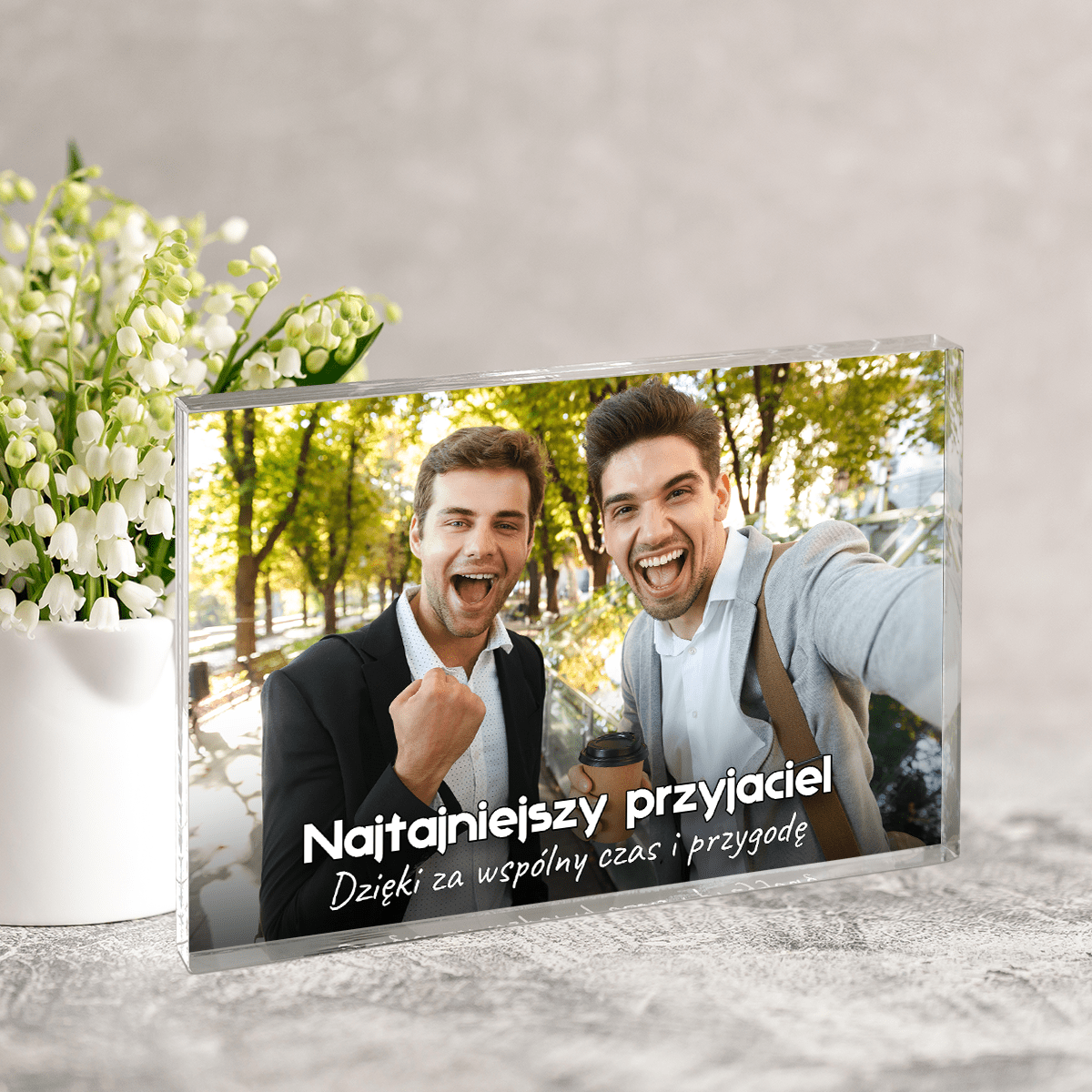 Kumpel od lat - Druk na szkle, spersonalizowany prezent dla przyjaciela - Adamell.pl