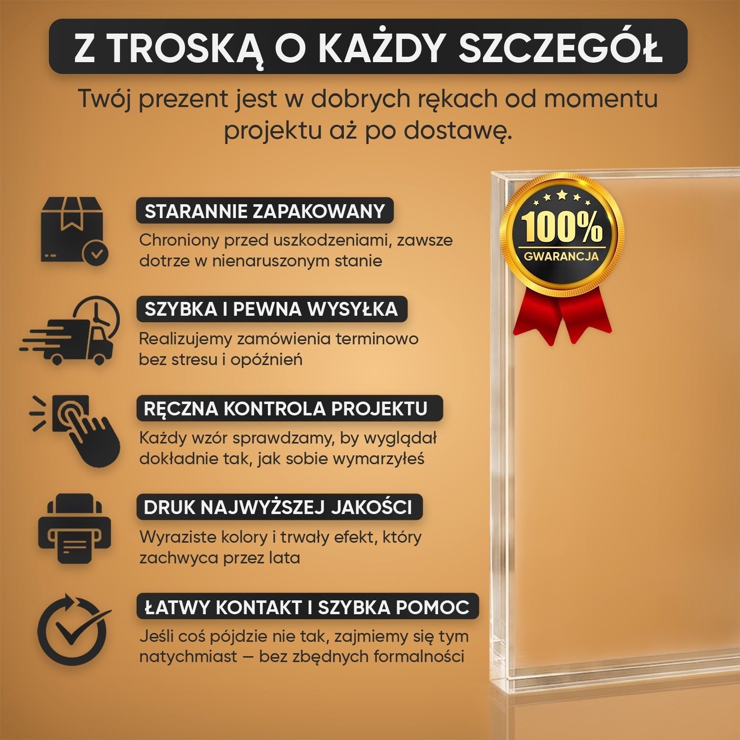 Kumpel od lat - Druk na szkle, spersonalizowany prezent dla przyjaciela - Adamell.pl