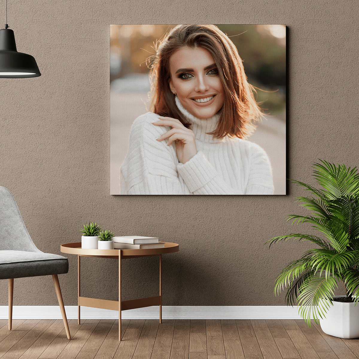 Kwadratowe zdjęcie kobiety - druk na płótnie, spersonalizowany prezent dla niej - Adamell.pl
