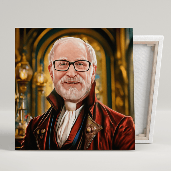 Kwadratowy portret arystokraty - druk na płótnie, spersonalizowany prezent dla niego - Adamell.pl