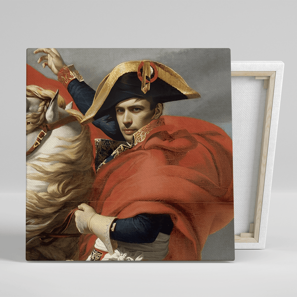 Kwadratowy portret Napoleona - druk na płótnie, spersonalizowany prezent dla niego - Adamell.pl