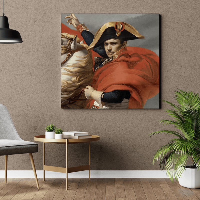 Kwadratowy portret Napoleona - druk na płótnie, spersonalizowany prezent dla niego - Adamell.pl