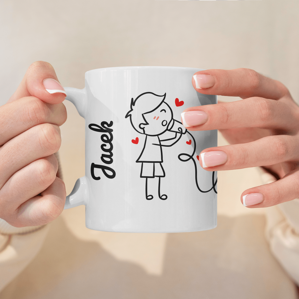 Love you imiona - 1x Kubek z nadrukiem, spersonalizowany prezent dla pary - Adamell.pl