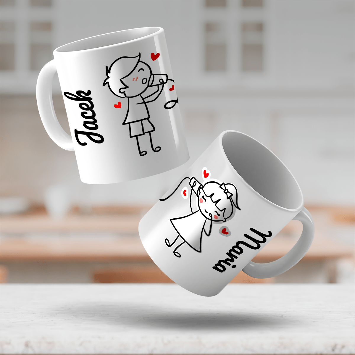 Love you imiona - 1x Kubek z nadrukiem, spersonalizowany prezent dla pary - Adamell.pl