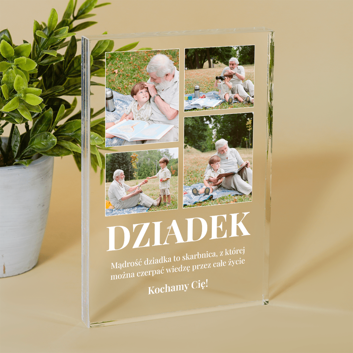 Mądrość dziadka - Druk na szkle, spersonalizowany prezent dla dziadka - Adamell.pl