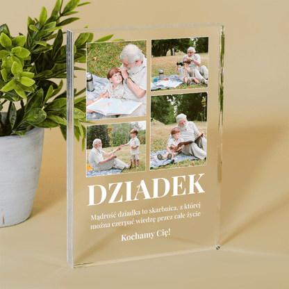 Mądrość dziadka - Druk na szkle, spersonalizowany prezent dla dziadka - Adamell.pl