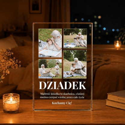 Mądrość dziadka - Druk na szkle, spersonalizowany prezent dla dziadka - Adamell.pl