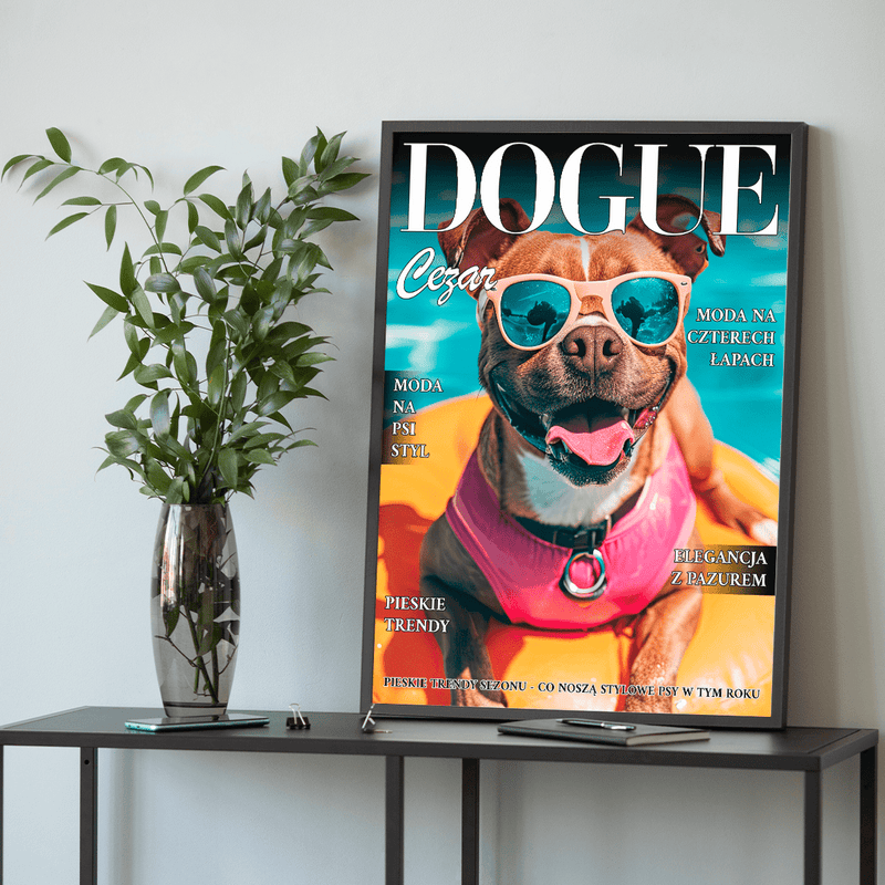 Magazyn Dogue - plakat, spersonalizowany prezent dla właściciela psa - Adamell.pl