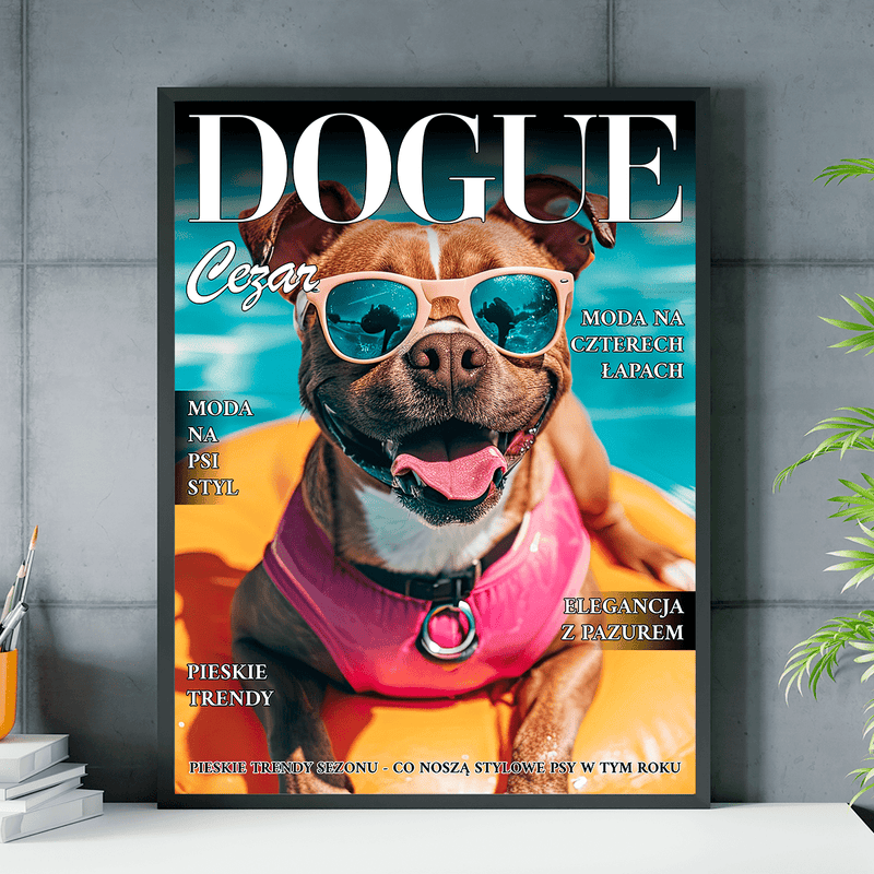 Magazyn Dogue - plakat, spersonalizowany prezent dla właściciela psa - Adamell.pl